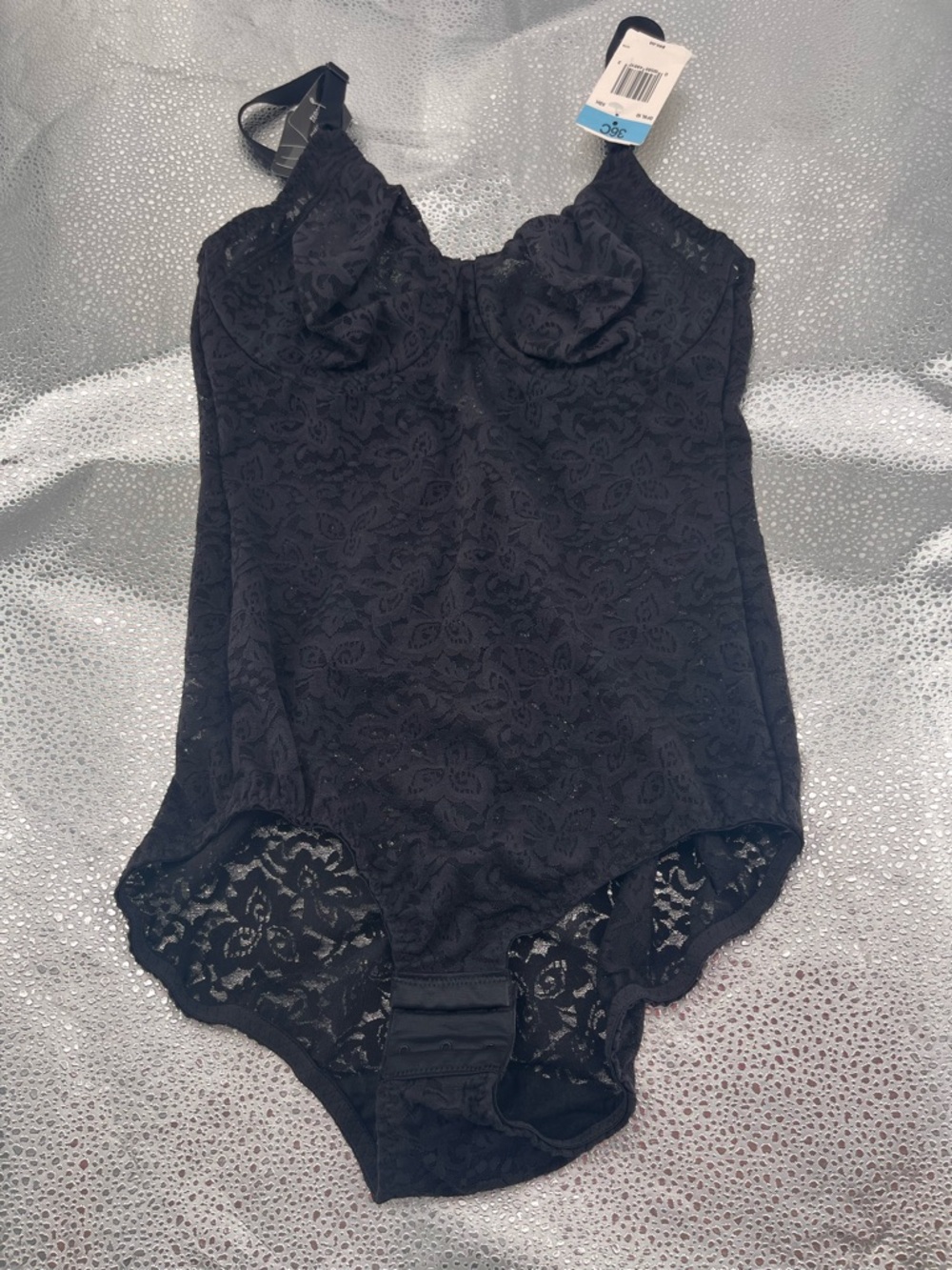 Bali All-Over Solutions Lace Bodysuit Bodyshape Black Size 36C